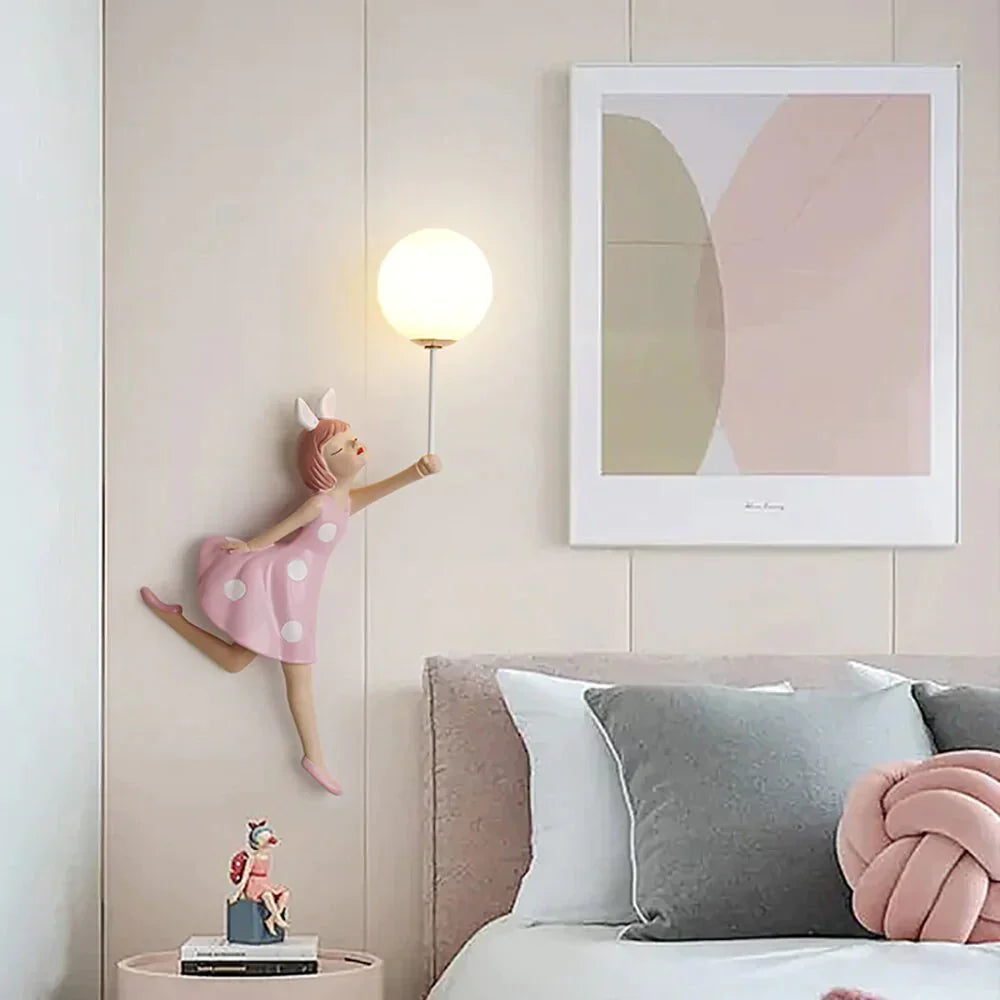 DecorBites™ Pink Girl Wall Lamp for Princess Room Girls Room