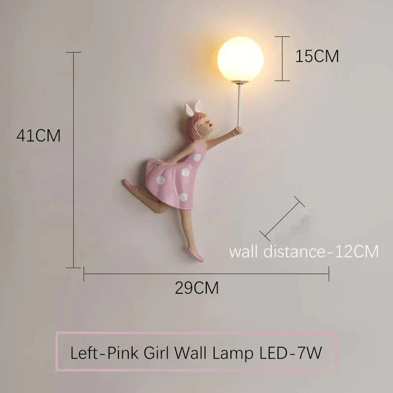 DecorBites™ Pink Girl Wall Lamp for Princess Room Girls Room