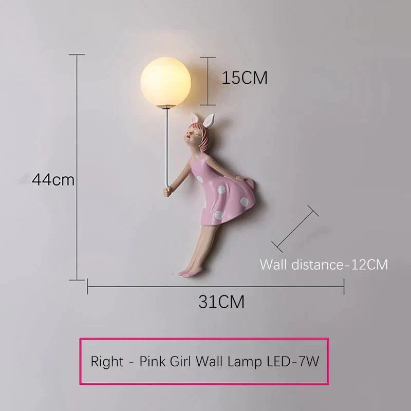 DecorBites™ Pink Girl Wall Lamp for Princess Room Girls Room