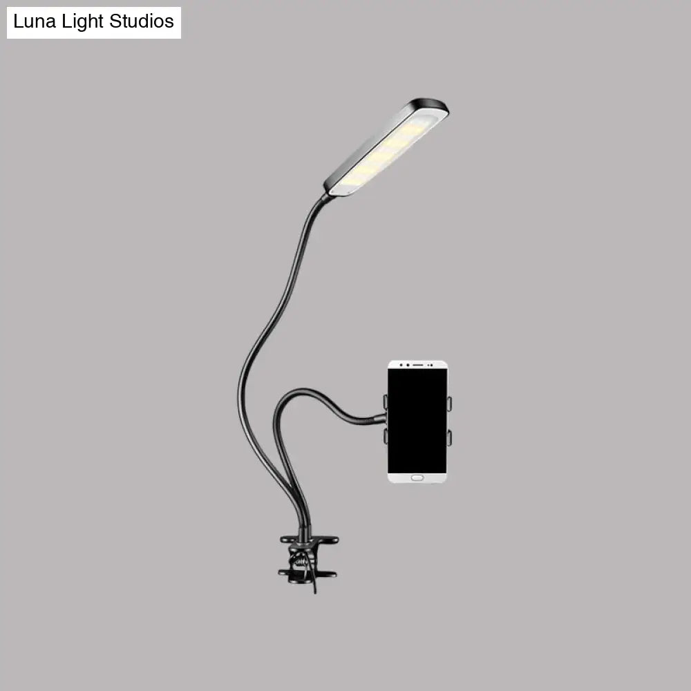 DecorBites™ Portable Black LED Makeup Light with Flexible Arm - Minimalist Illuminating Solution for Rectangular Mirrors
