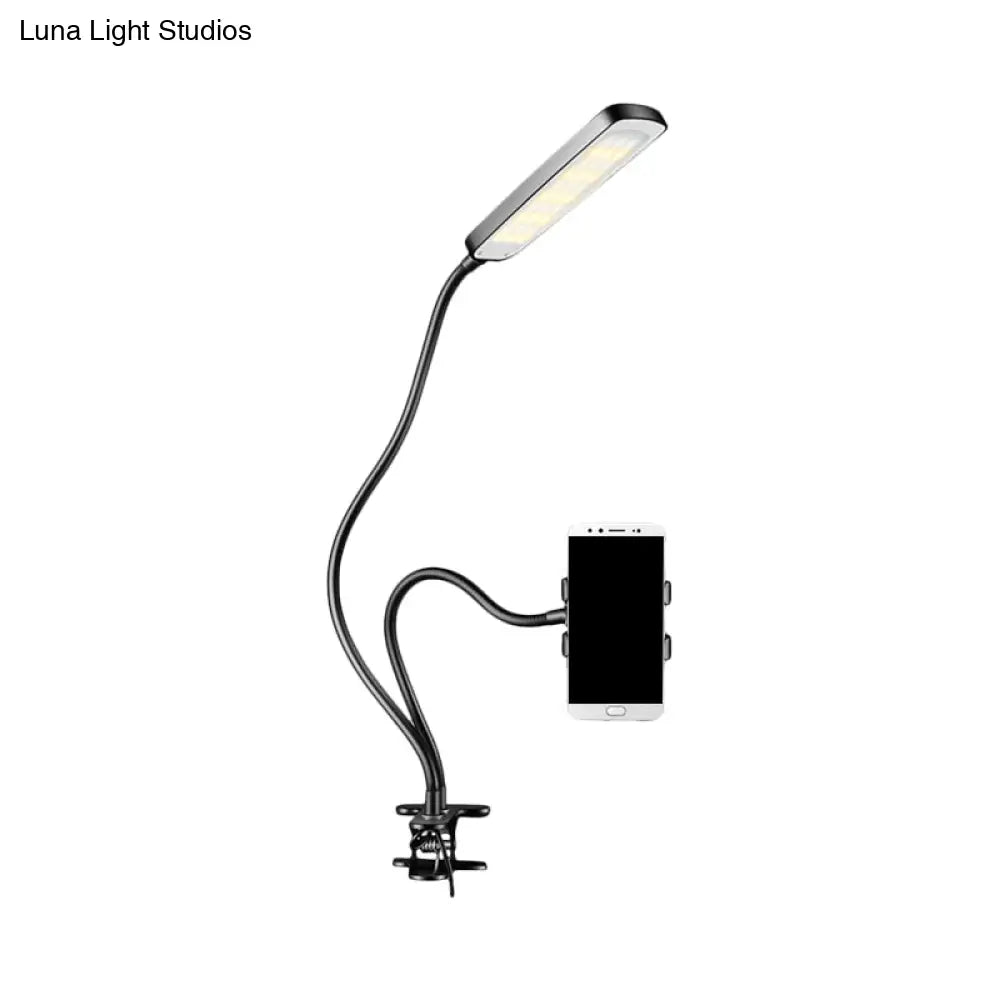 DecorBites™ Portable Black LED Makeup Light with Flexible Arm - Minimalist Illuminating Solution for Rectangular Mirrors