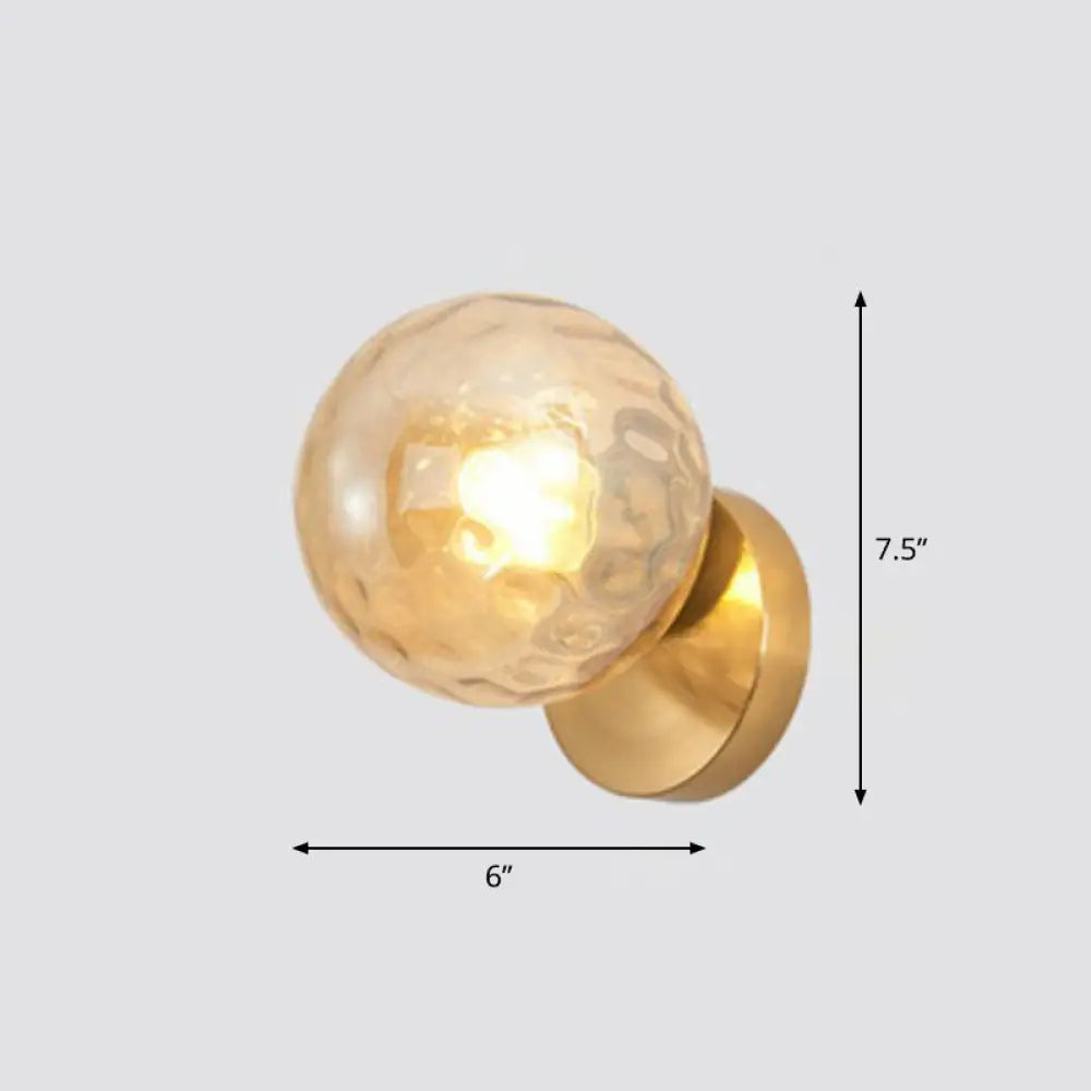 DecorBites™ Postmodern 1-Headed Ball Wall Sconce Lamp in Gold - Stairway Wall Lighting
