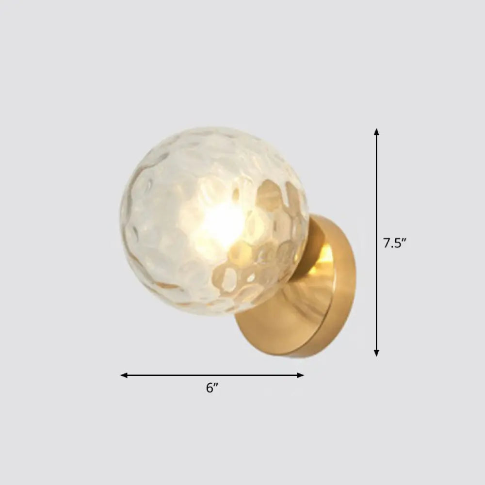 DecorBites™ Postmodern 1-Headed Ball Wall Sconce Lamp in Gold - Stairway Wall Lighting