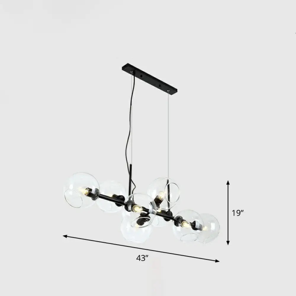 DecorBites™ Postmodern 8-Head Glass Island Pendant for Dining Room Lighting