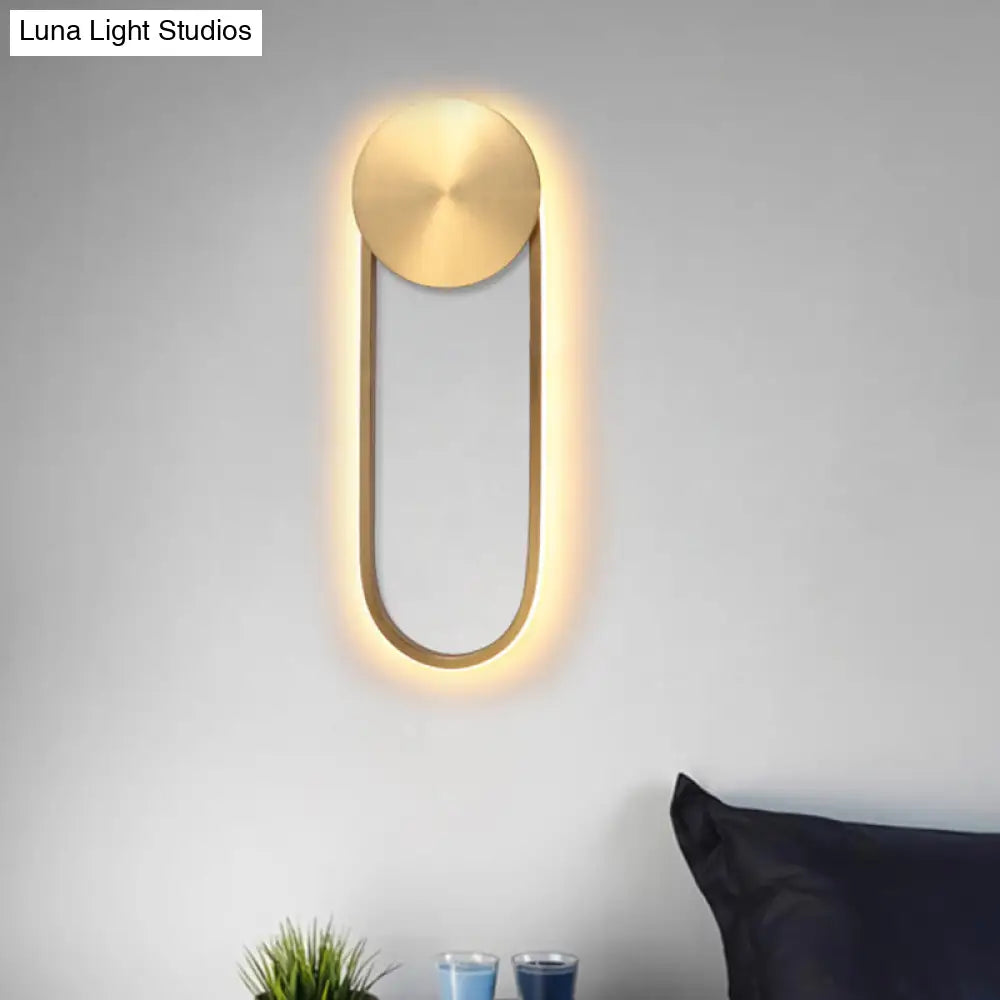 DecorBites™ Postmodern Brass Arc Wall Sconce LED Lamp for Bedroom