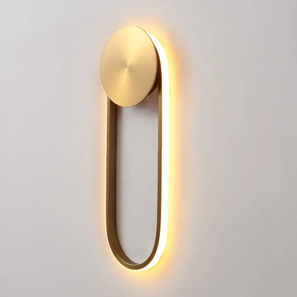 DecorBites™ Postmodern Brass Arc Wall Sconce LED Lamp for Bedroom