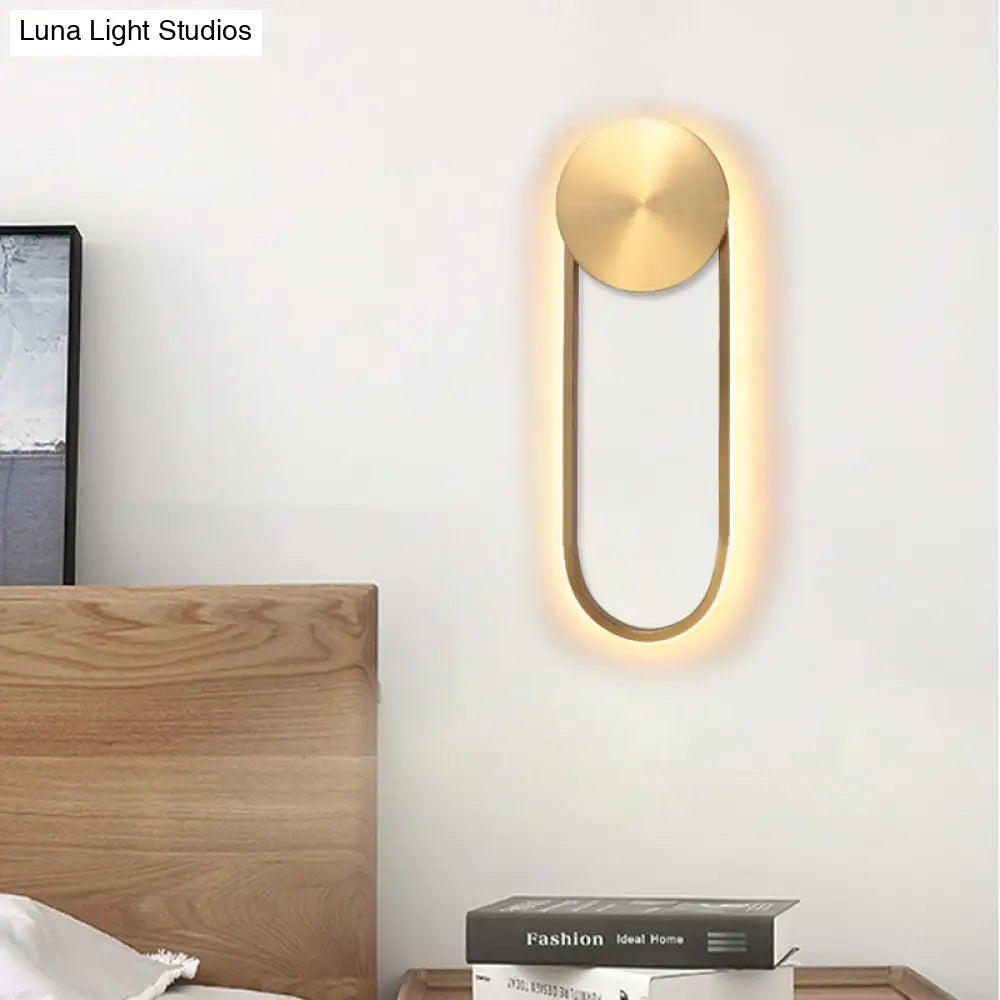 DecorBites™ Postmodern Brass Arc Wall Sconce LED Lamp for Bedroom