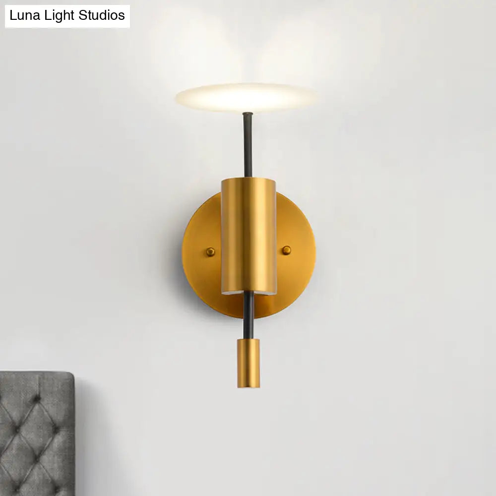 DecorBites™ Postmodern Brass Tube Wall Mounted LED Sconce Lamp