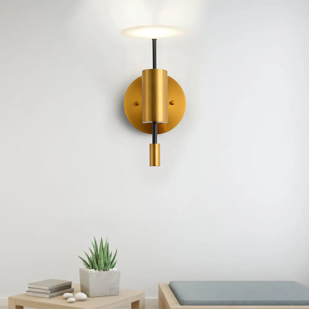 DecorBites™ Postmodern Brass Tube Wall Mounted LED Sconce Lamp
