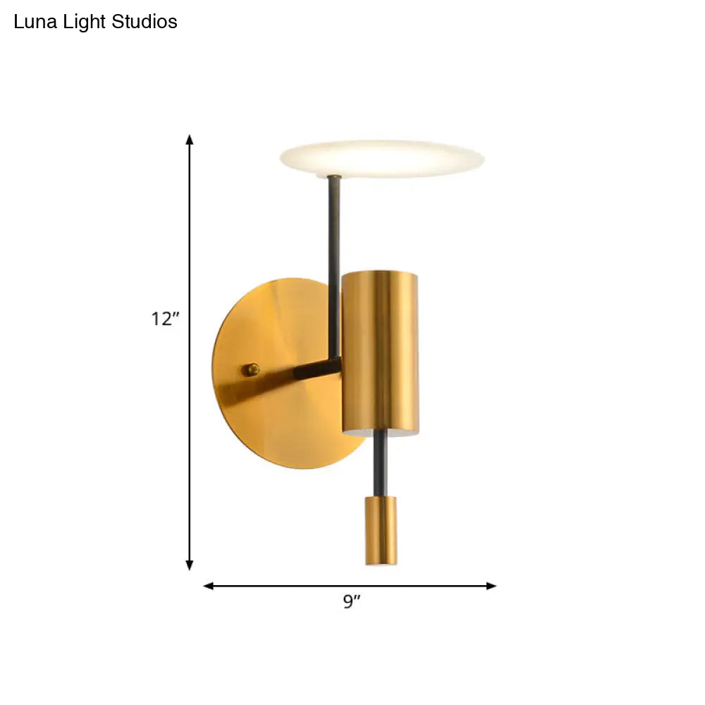 DecorBites™ Postmodern Brass Tube Wall Mounted LED Sconce Lamp