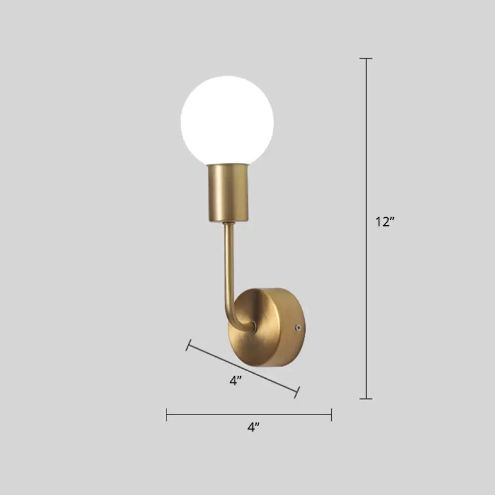 DecorBites™ Postmodern Brass Wall Sconce: White Glass Geometric Wall Lighting for Living Room