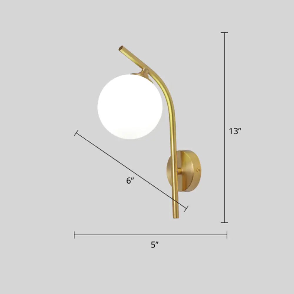 DecorBites™ Postmodern Brass Wall Sconce: White Glass Geometric Wall Lighting for Living Room