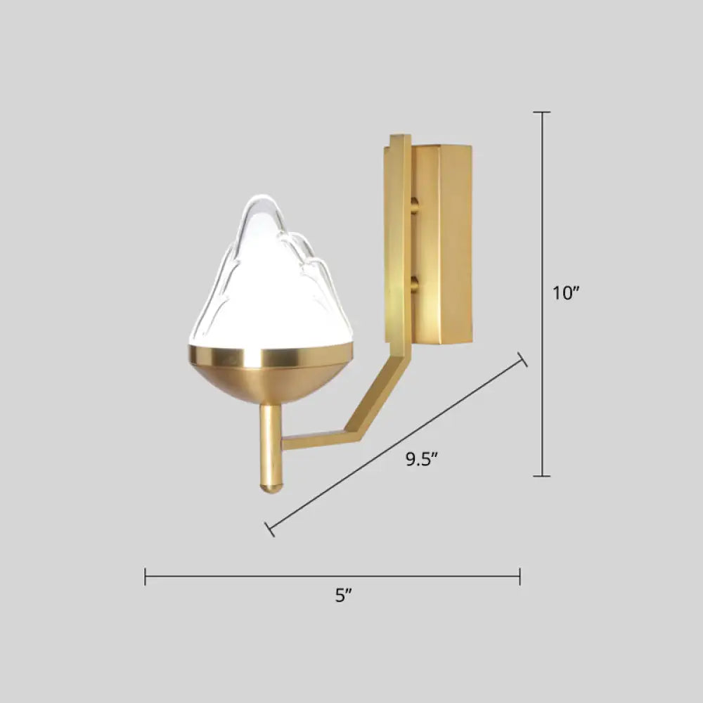 DecorBites™ Postmodern Brass Wall Sconce: White Glass Geometric Wall Lighting for Living Room