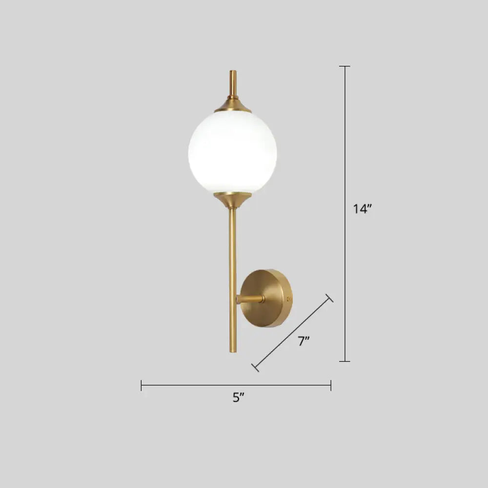 DecorBites™ Postmodern Brass Wall Sconce: White Glass Geometric Wall Lighting for Living Room