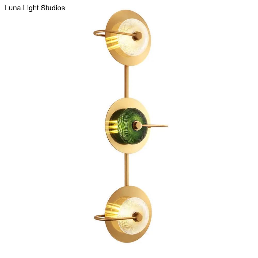 DecorBites™ Postmodern Brushed Gold Glass Disc Wall Sconce - Wall Mounted Lamp for Living Room