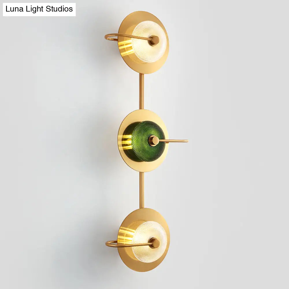 DecorBites™ Postmodern Brushed Gold Glass Disc Wall Sconce - Wall Mounted Lamp for Living Room