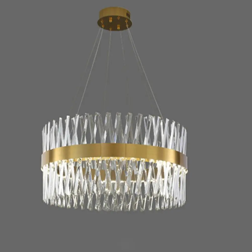 DecorBites™ Postmodern Geometric K9 Crystal Pendant Light in Gold for Bedroom or Island with LED
