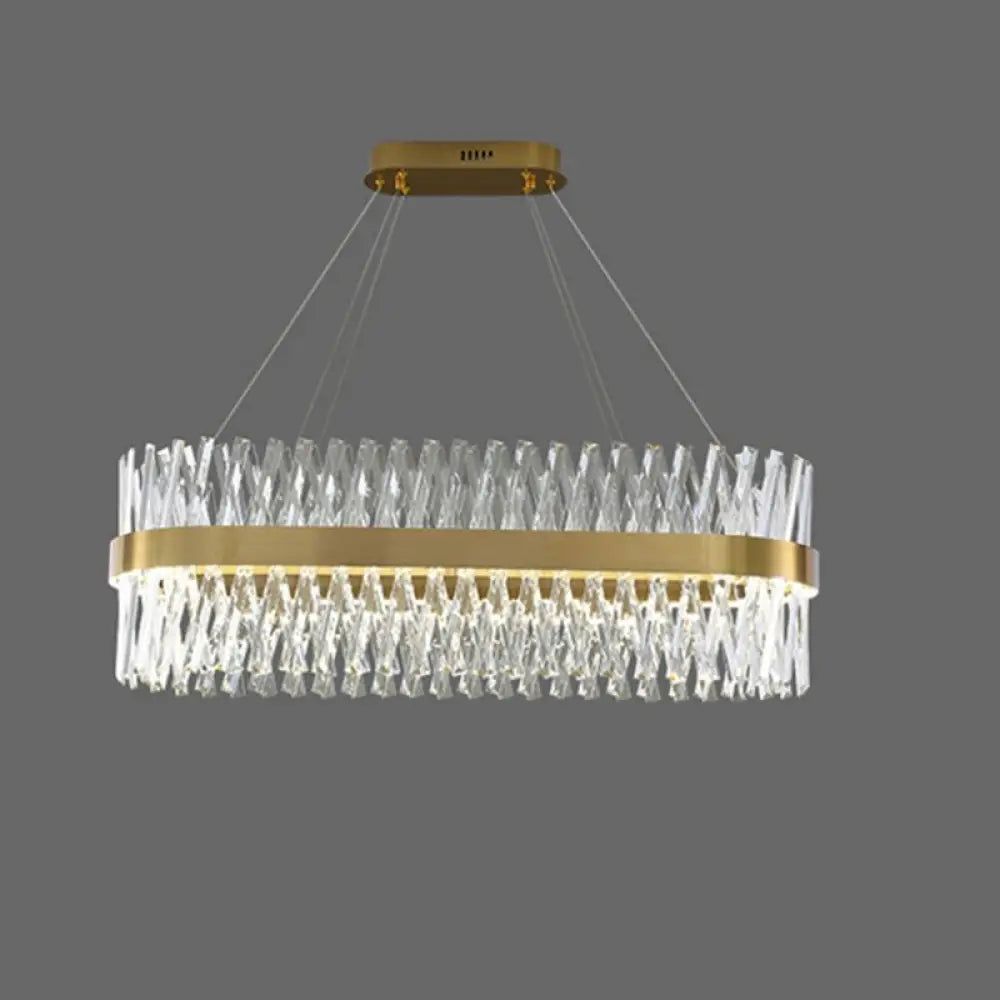 DecorBites™ Postmodern Geometric K9 Crystal Pendant Light in Gold for Bedroom or Island with LED