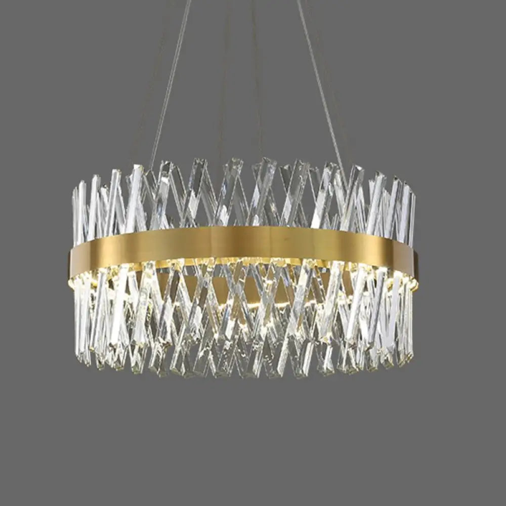 DecorBites™ Postmodern Geometric K9 Crystal Pendant Light in Gold for Bedroom or Island with LED