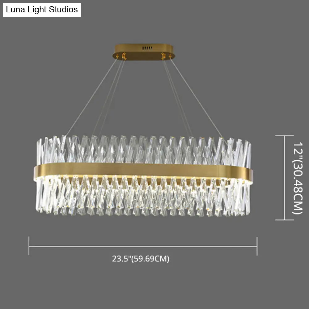 DecorBites™ Postmodern Geometric K9 Crystal Pendant Light in Gold for Bedroom or Island with LED