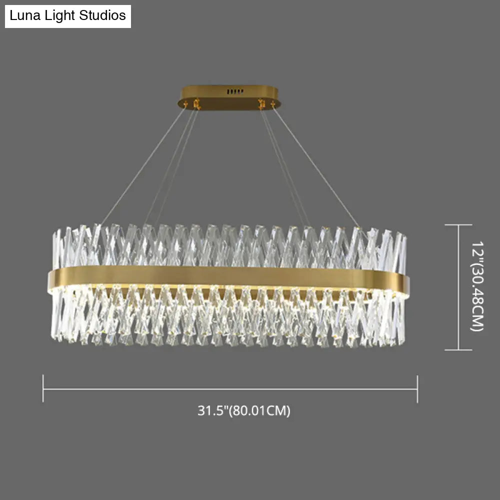 DecorBites™ Postmodern Geometric K9 Crystal Pendant Light in Gold for Bedroom or Island with LED