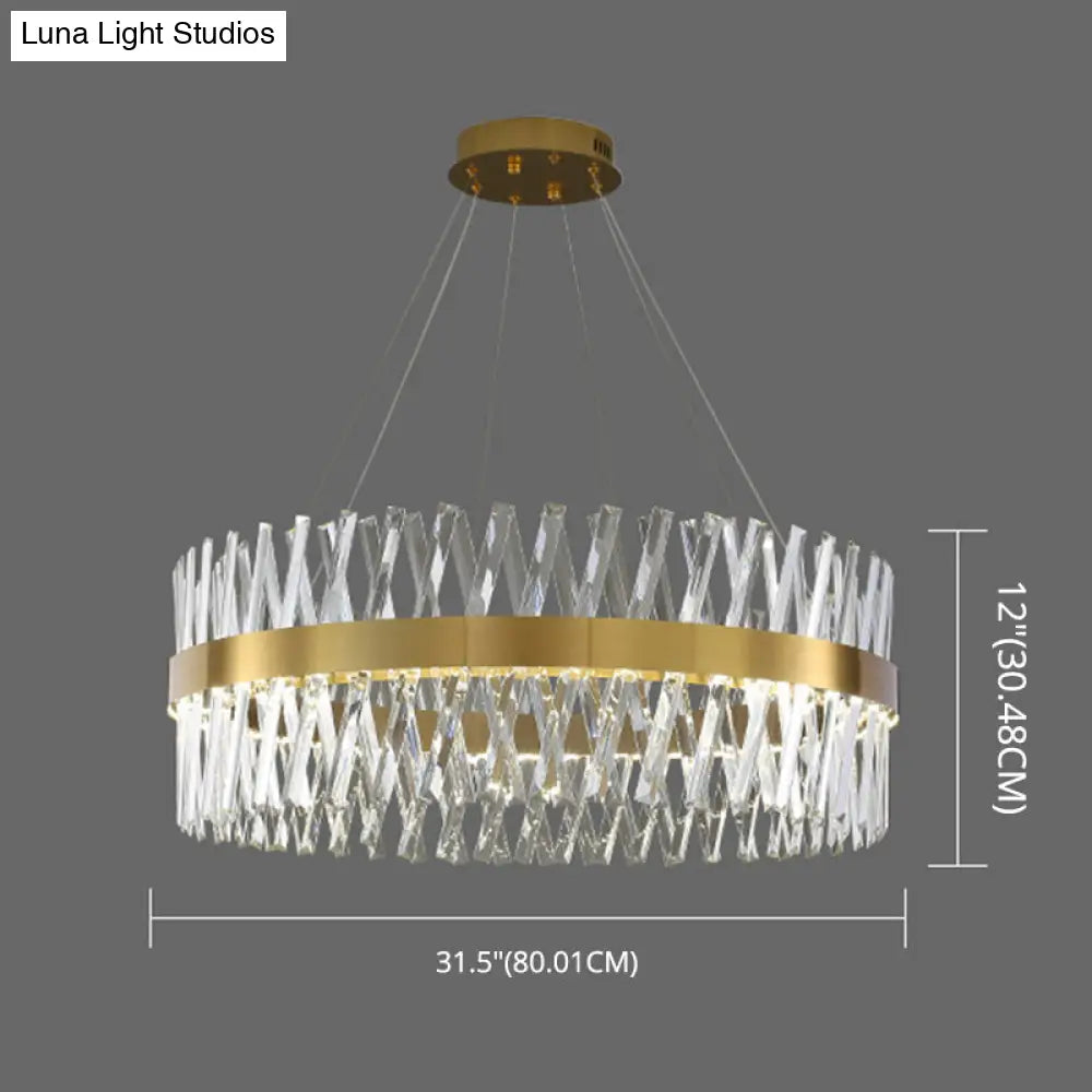 DecorBites™ Postmodern Geometric K9 Crystal Pendant Light in Gold for Bedroom or Island with LED