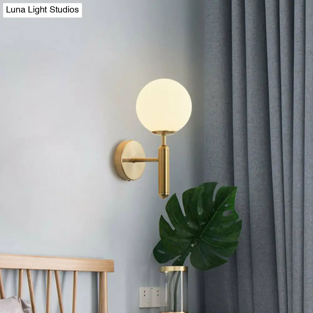 DecorBites™ Postmodern Glass Ball Wall Light for Bedroom - Single Bulb Sconce Kit