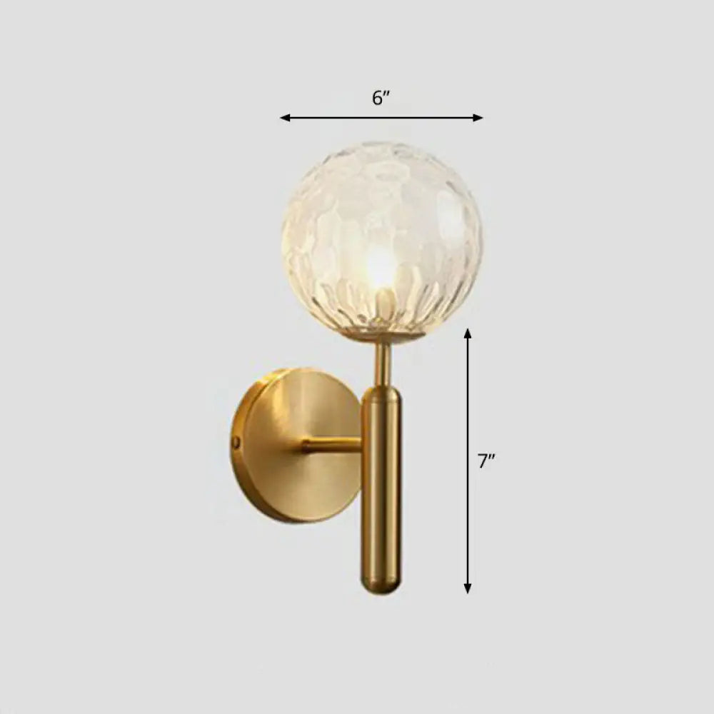 DecorBites™ Postmodern Glass Ball Wall Light for Bedroom - Single Bulb Sconce Kit