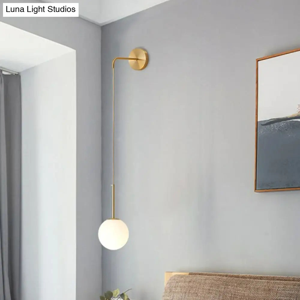 DecorBites™ Postmodern Glass Globe Wall Lamp for Bedroom - 1-Light Wall Mount Fixture