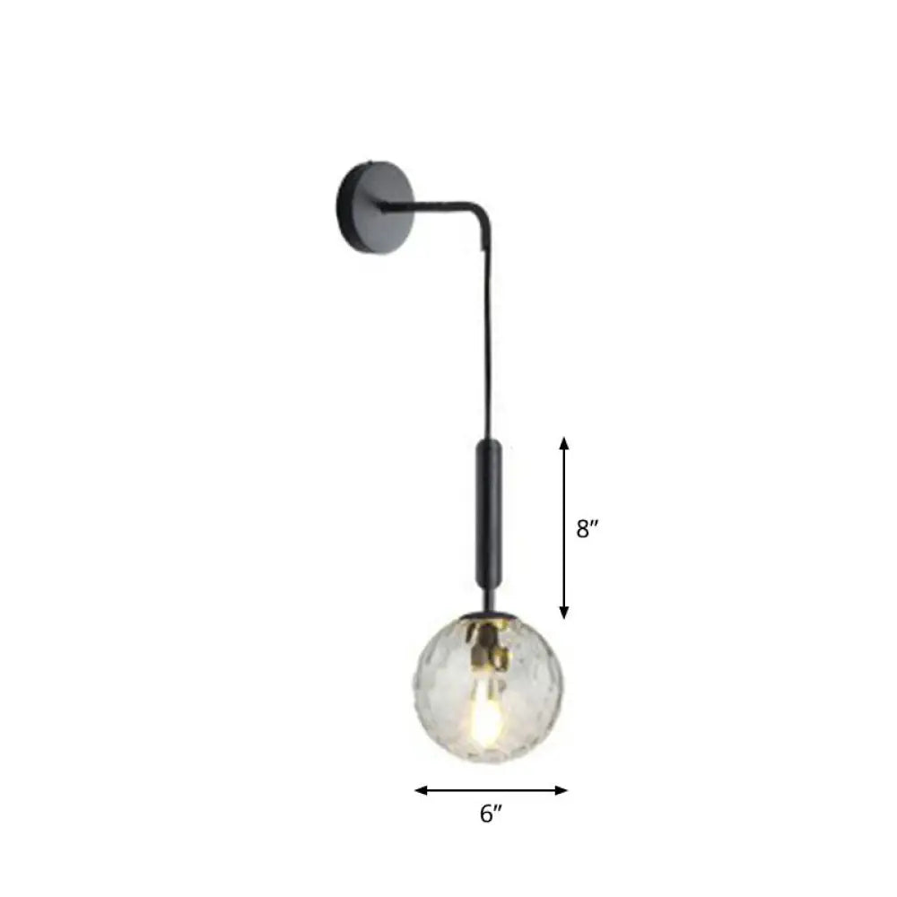 DecorBites™ Postmodern Glass Globe Wall Lamp for Bedroom - 1-Light Wall Mount Fixture