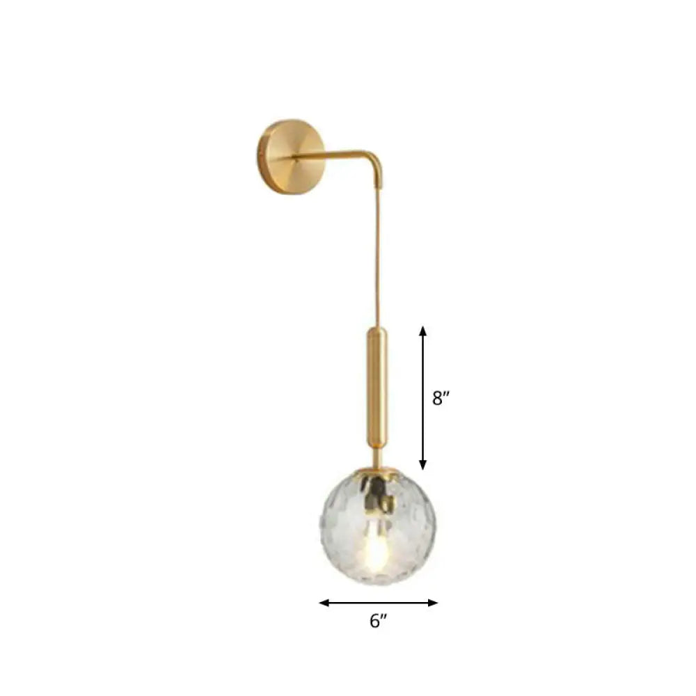 DecorBites™ Postmodern Glass Globe Wall Lamp for Bedroom - 1-Light Wall Mount Fixture
