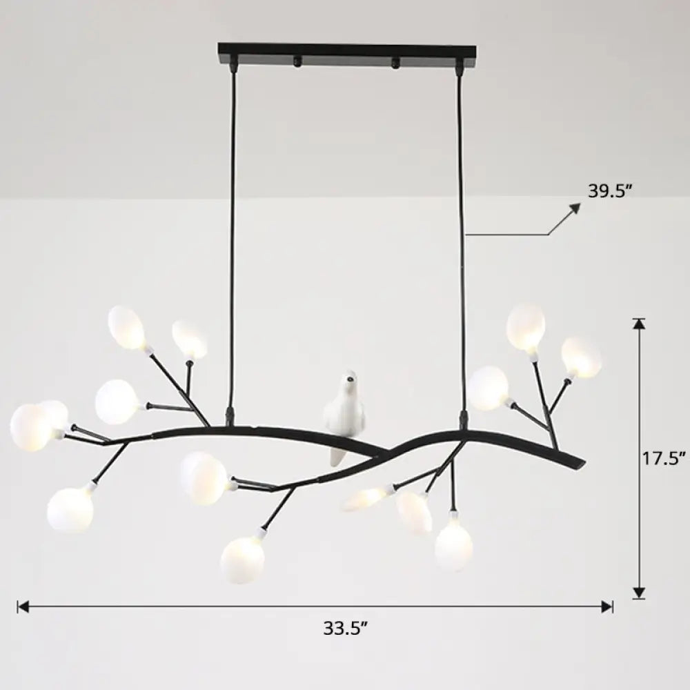 DecorBites™ Postmodern Metal Island Light with Bird and 15-Head Hanging Lamp for Restaurants