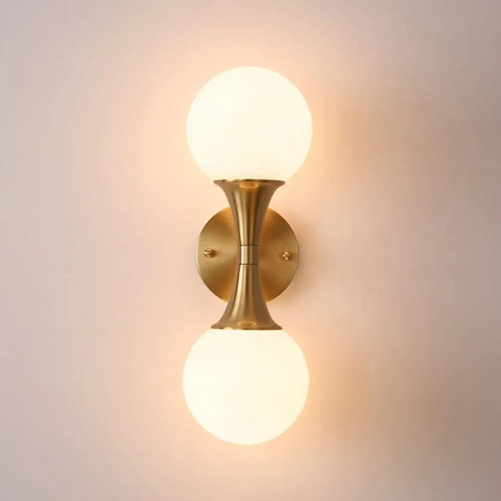 DecorBites™ Postmodern Milk Glass Spherical Wall Lamp in Gold - Living Room Wall Lighting