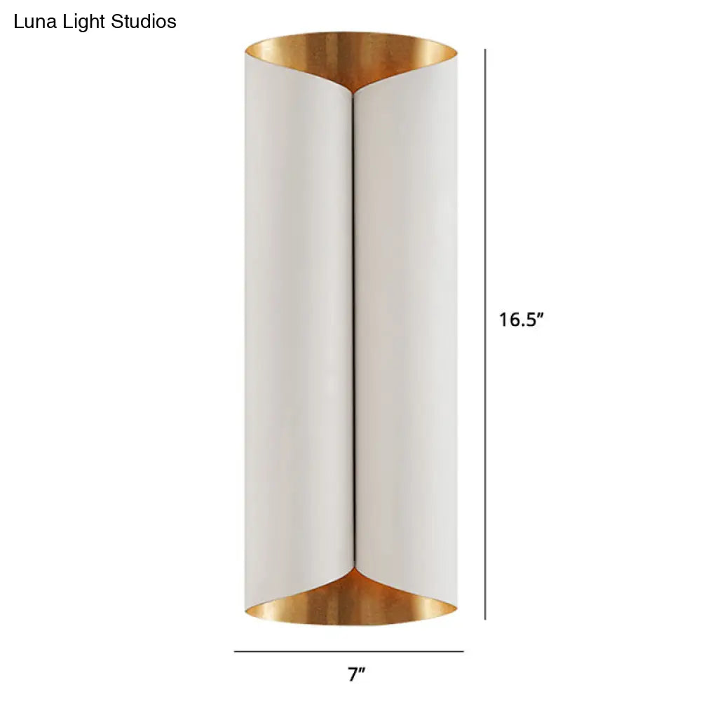 DecorBites™ Postmodern Roll Shape Metal Wall Lamp Sconce - 2-Bulb Wall Mount Light for Stairs