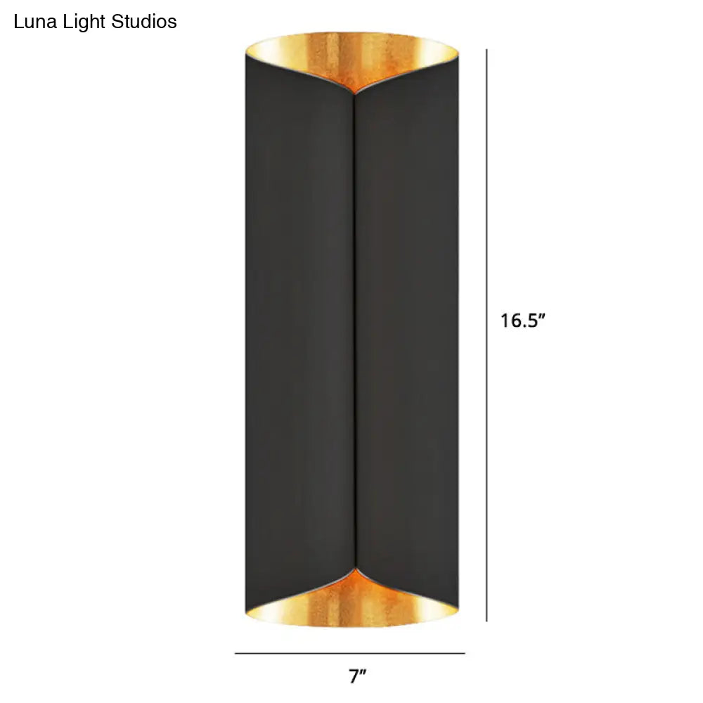 DecorBites™ Postmodern Roll Shape Metal Wall Lamp Sconce - 2-Bulb Wall Mount Light for Stairs