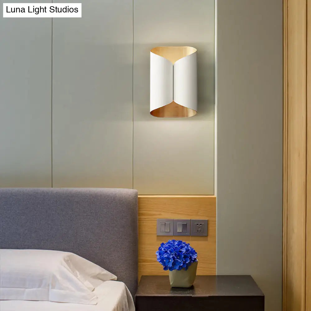 DecorBites™ Postmodern Roll Shape Metal Wall Lamp Sconce - 2-Bulb Wall Mount Light for Stairs