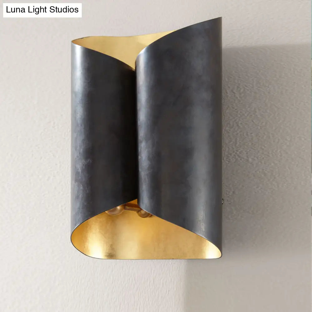 DecorBites™ Postmodern Roll Shape Metal Wall Lamp Sconce - 2-Bulb Wall Mount Light for Stairs