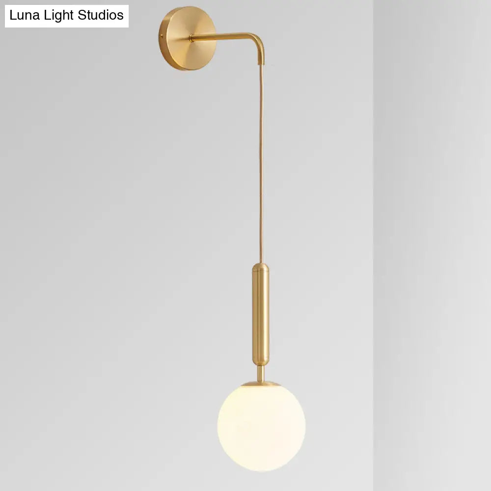 DecorBites™ Postmodern Spherical Wall Mounted Lamp in Black/Gold with Clear Water/White Glass - Perfect Bedside Light