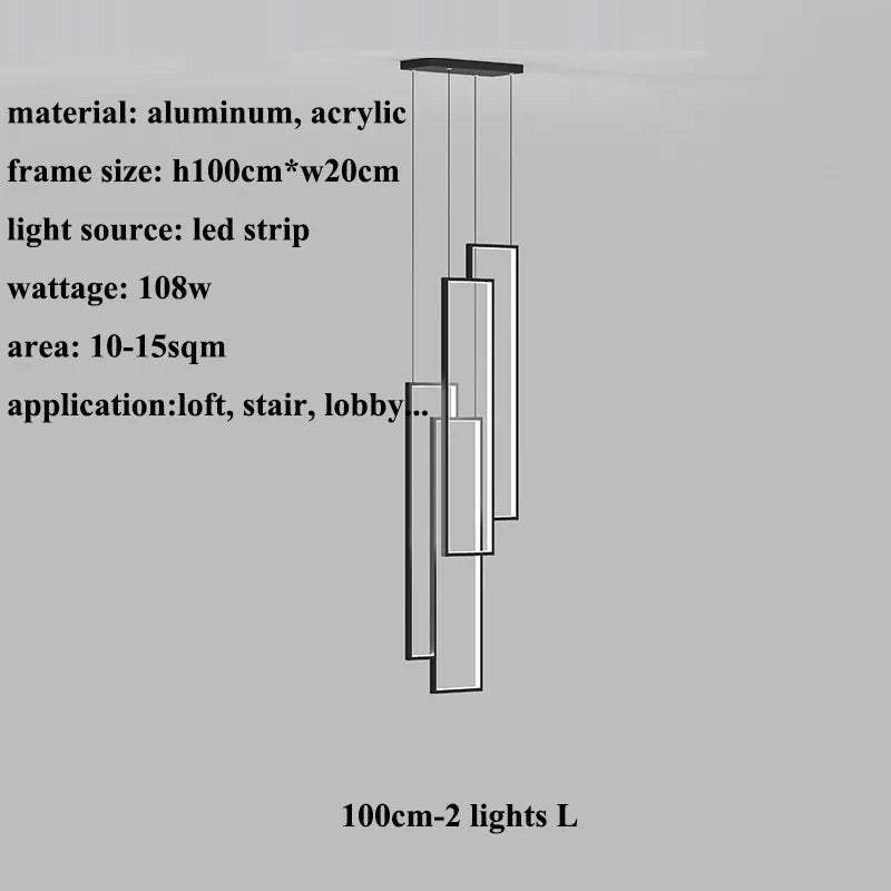 DecorBites™ Rectangular LED Chandelier for Modern Living Spaces