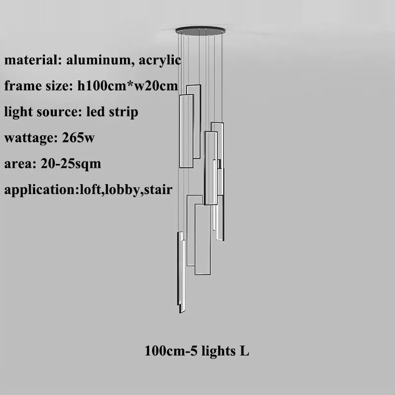 DecorBites™ Rectangular LED Chandelier for Modern Living Spaces