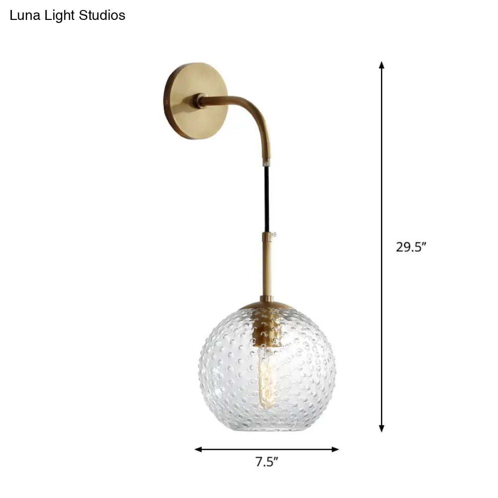DecorBites™ Retro Glass Globe Wall Lamp: Pink/Yellow/Blue with Brass Finish