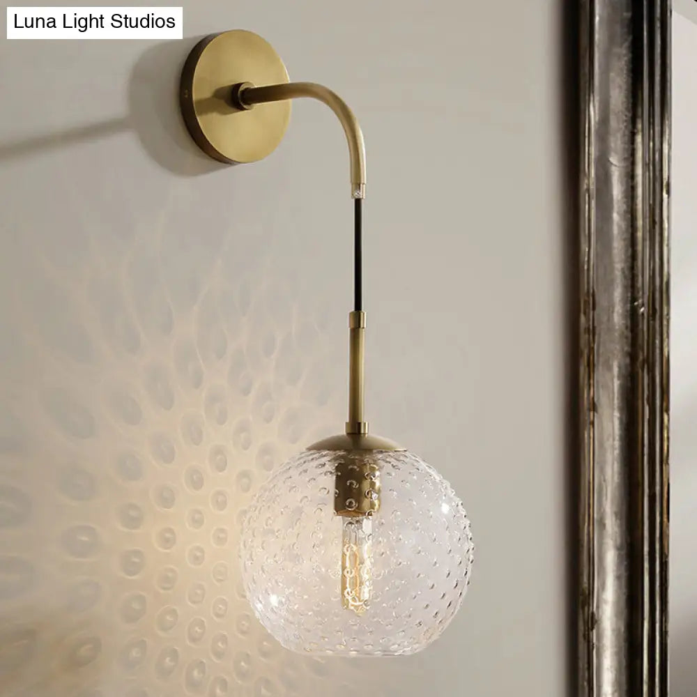 DecorBites™ Retro Glass Globe Wall Lamp: Pink/Yellow/Blue with Brass Finish