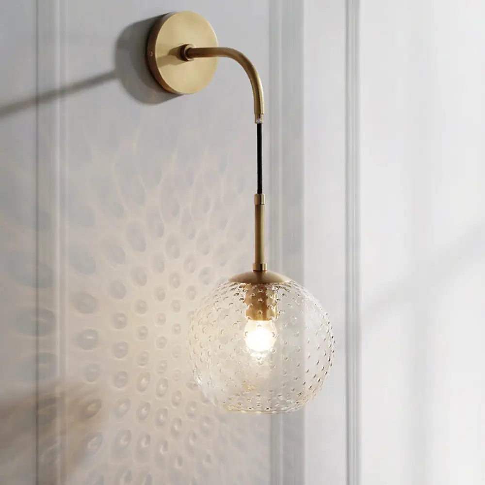 DecorBites™ Retro Glass Globe Wall Lamp: Pink/Yellow/Blue with Brass Finish