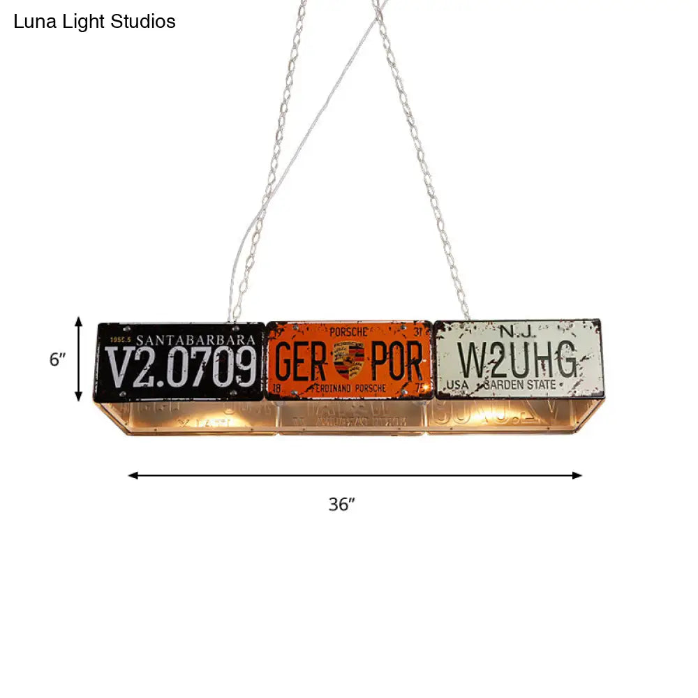 DecorBites™ Retro Industrial Metal Pendant Light - 5 Bulbs - Rectangle Shape - Ideal for Dining Table