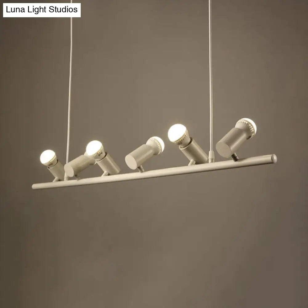 DecorBites™ Retro Metal Island Lamp - Black Hanging Light with Bare Bulb Design, 6/10 Heads for Dining Room in White/Black