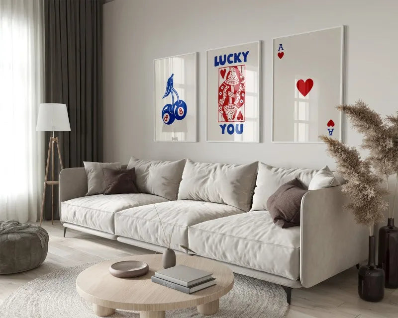 DecorBites™ "Retro Queen of Hearts Canvas Wall Art Set"