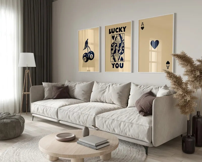 DecorBites™ "Retro Queen of Hearts Canvas Wall Art Set"