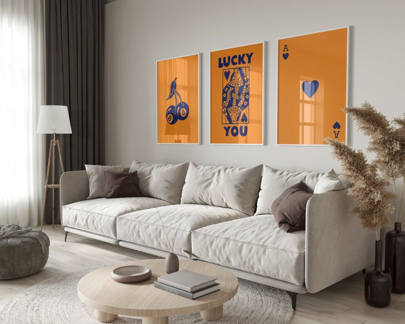 DecorBites™ "Retro Queen of Hearts Canvas Wall Art Set"