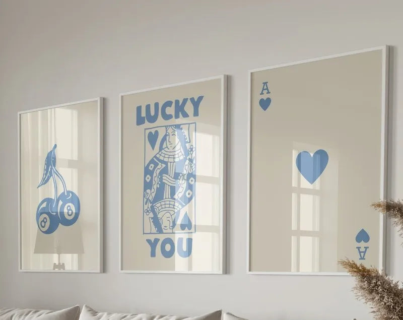 DecorBites™ "Retro Queen of Hearts Canvas Wall Art Set"