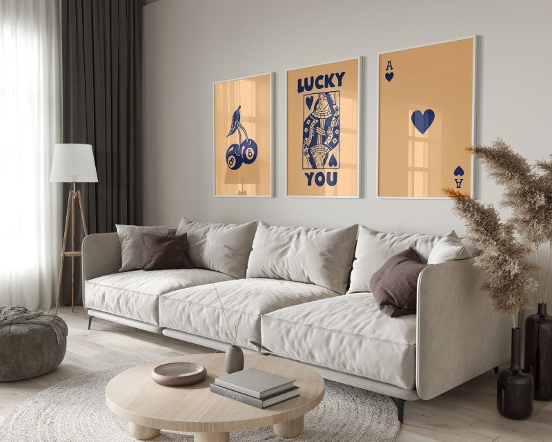 DecorBites™ "Retro Queen of Hearts Canvas Wall Art Set"
